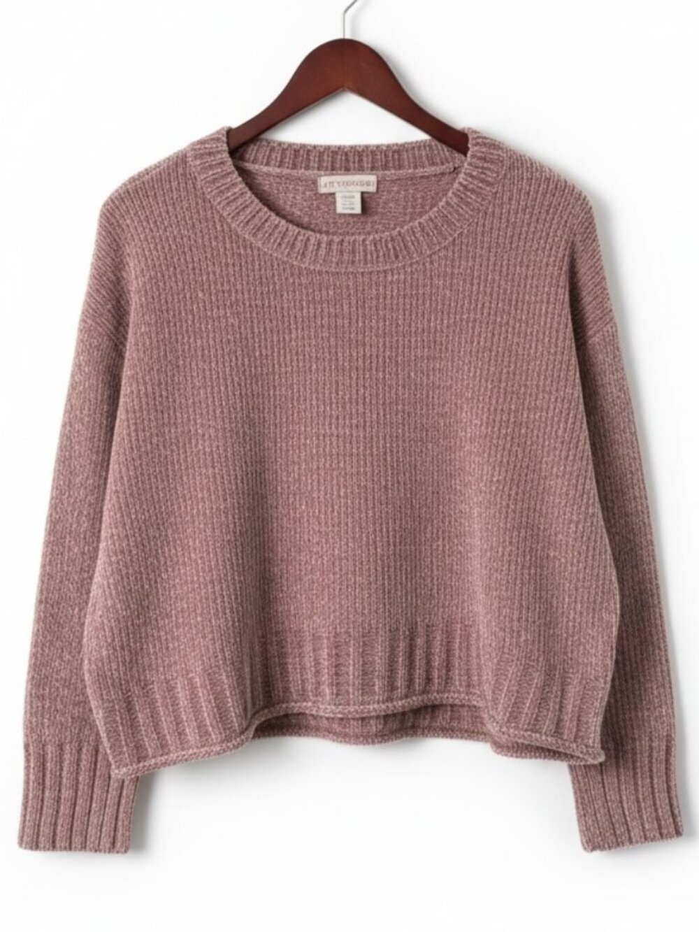 Cynthia Rowley Plush Knit Sweater XL Mauve Pink